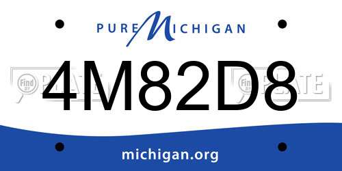 4M82D8 Michigan License Plate