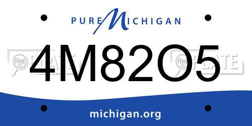 4M82O5 Michigan License Plate