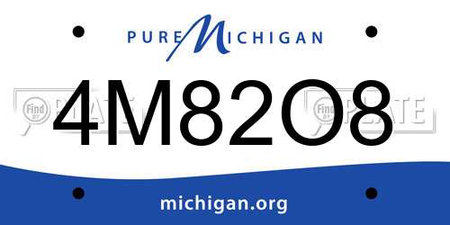 4M82O8 Michigan License Plate