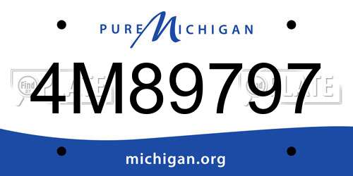 4M89797 Michigan License Plate