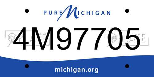 4M97705 Michigan License Plate
