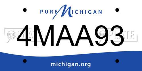 4MAA93 Michigan License Plate