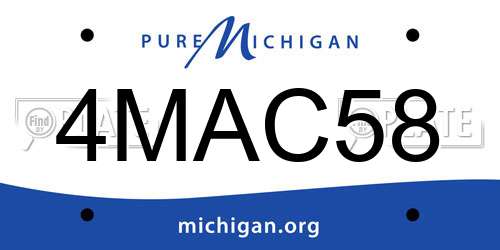 4MAC58 Michigan License Plate
