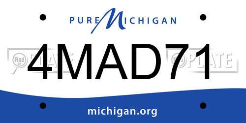 4MAD71 Michigan License Plate