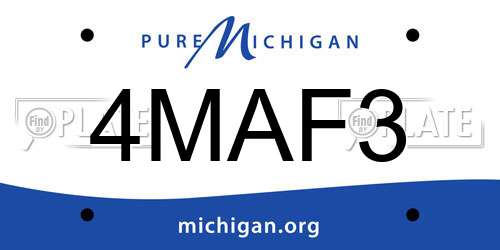 4MAF3 Michigan License Plate