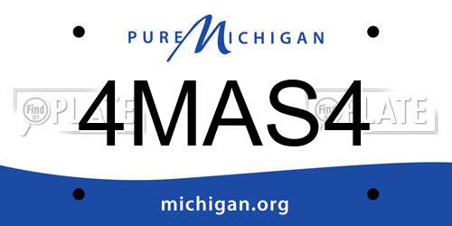 4MAS4 Michigan License Plate