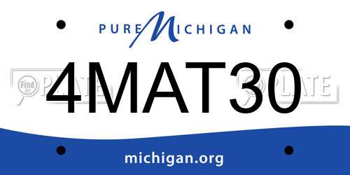 4MAT30 Michigan License Plate