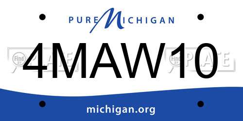 4MAW10 Michigan License Plate