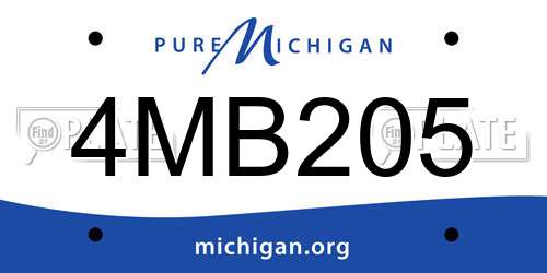 4MB205 Michigan License Plate