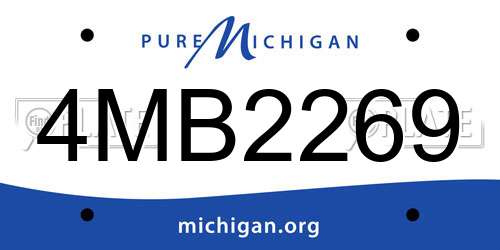 4MB2269 Michigan License Plate