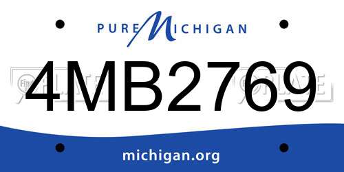4MB2769 Michigan License Plate