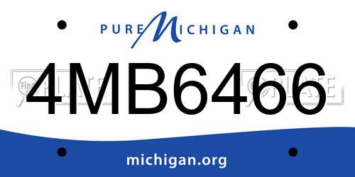 4MB6466 Michigan License Plate