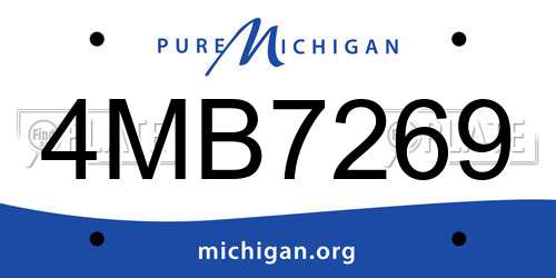 4MB7269 Michigan License Plate