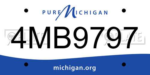 4MB9797 Michigan License Plate