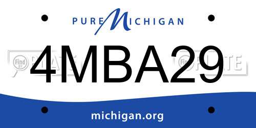 4MBA29 Michigan License Plate
