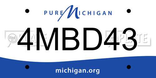 4MBD43 Michigan License Plate