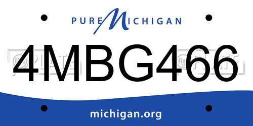 4MBG466 Michigan License Plate