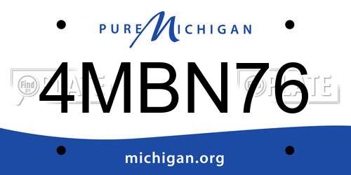 4MBN76 Michigan License Plate