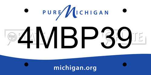 4MBP39 Michigan License Plate