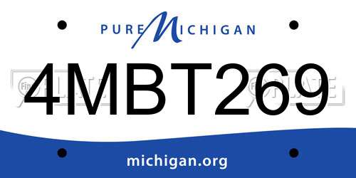 4MBT269 Michigan License Plate