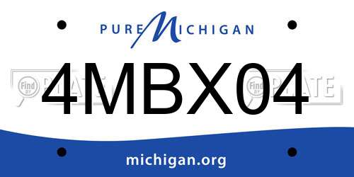 4MBX04 Michigan License Plate