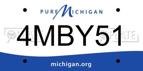 4MBY51 Michigan License Plate