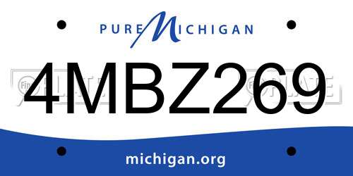 4MBZ269 Michigan License Plate