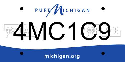 4MC1C9 Michigan License Plate