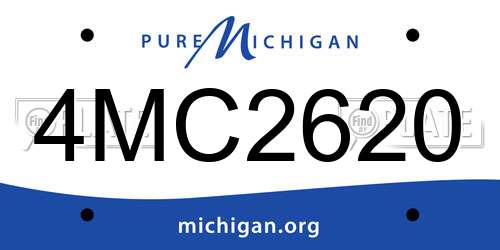 4MC2620 Michigan License Plate
