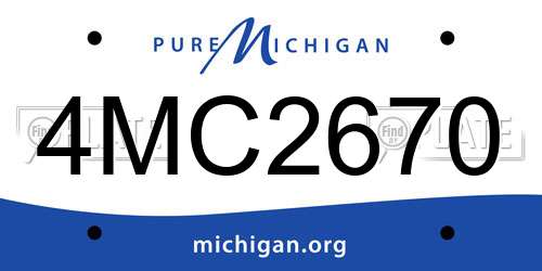 4MC2670 Michigan License Plate