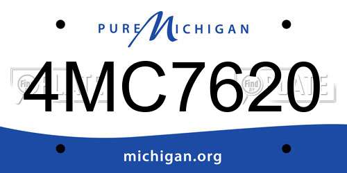 4MC7620 Michigan License Plate