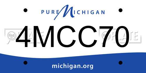 4MCC70 Michigan License Plate
