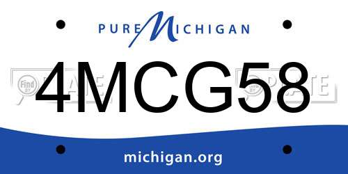 4MCG58 Michigan License Plate
