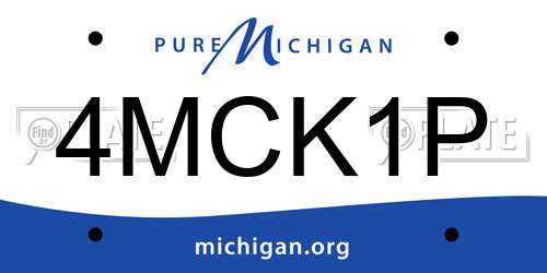 4MCK1P Michigan License Plate
