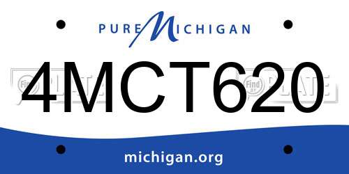 4MCT620 Michigan License Plate