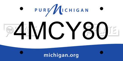 4MCY80 Michigan License Plate
