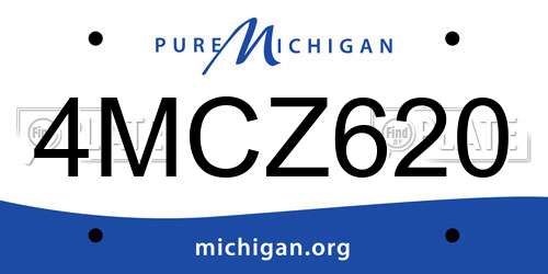 4MCZ620 Michigan License Plate