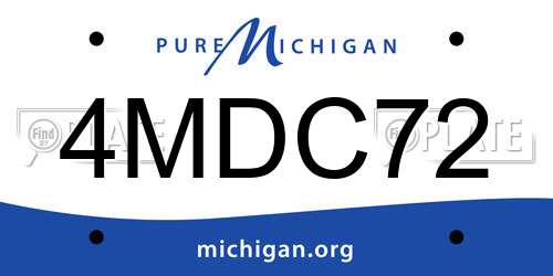 4MDC72 Michigan License Plate