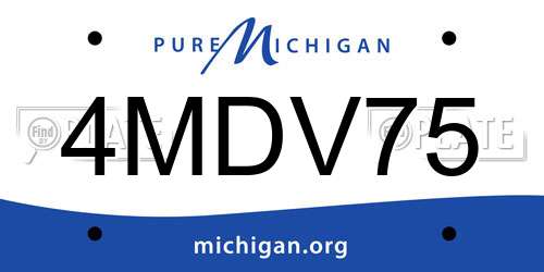 4MDV75 Michigan License Plate