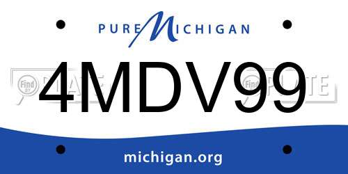 4MDV99 Michigan License Plate