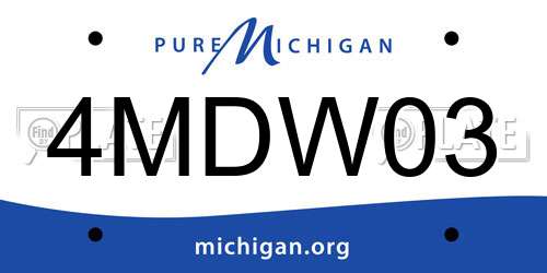 4MDW03 Michigan License Plate