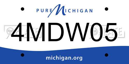 4MDW05 Michigan License Plate