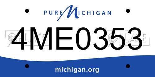 4ME0353 Michigan License Plate