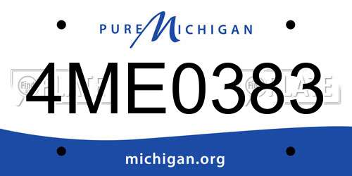 4ME0383 Michigan License Plate
