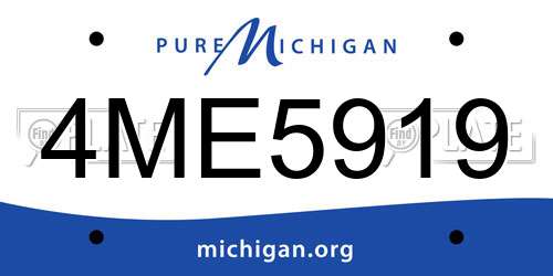 4ME5919 Michigan License Plate