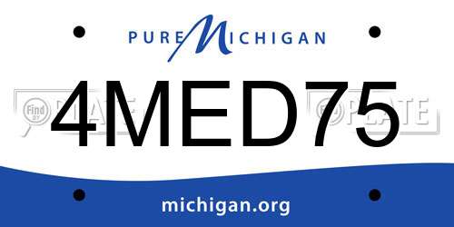 4MED75 Michigan License Plate