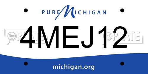 4MEJ12 Michigan License Plate