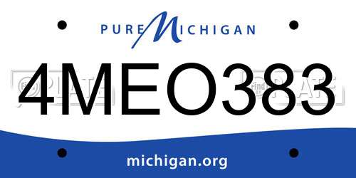 4MEO383 Michigan License Plate
