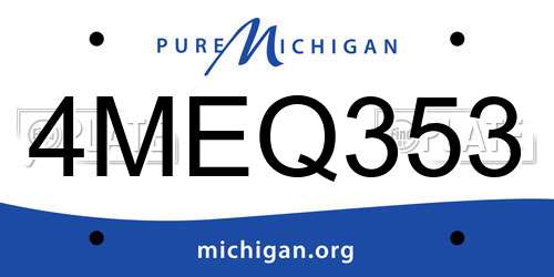 4MEQ353 Michigan License Plate