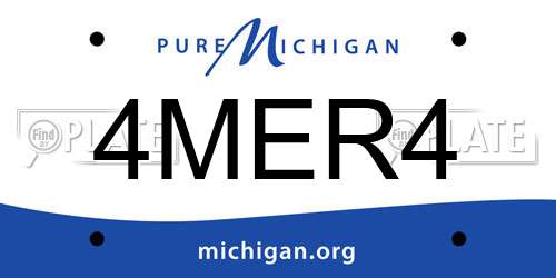 4MER4 Michigan License Plate
